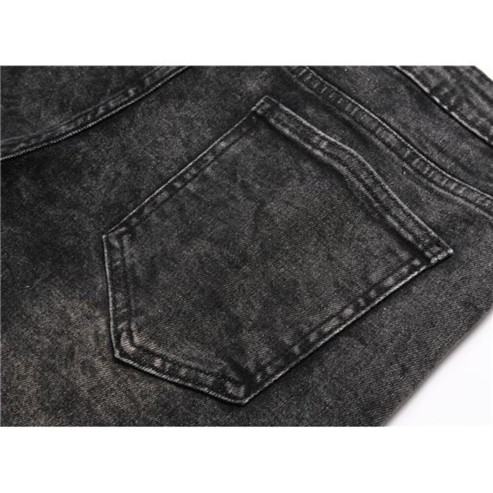 Men's Casual Printed Slim Fit Jeans Skinny Denim Pants - Picture 7 of 7